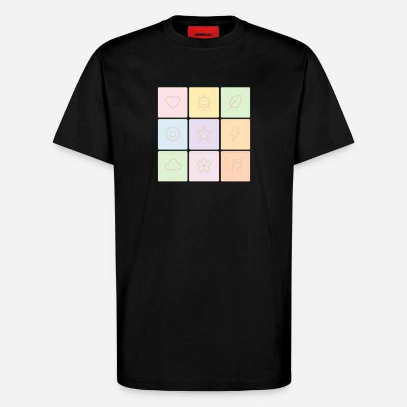Pastel Bento Vibes - T-Shirt - made by SPREAD - SOLID BLACK