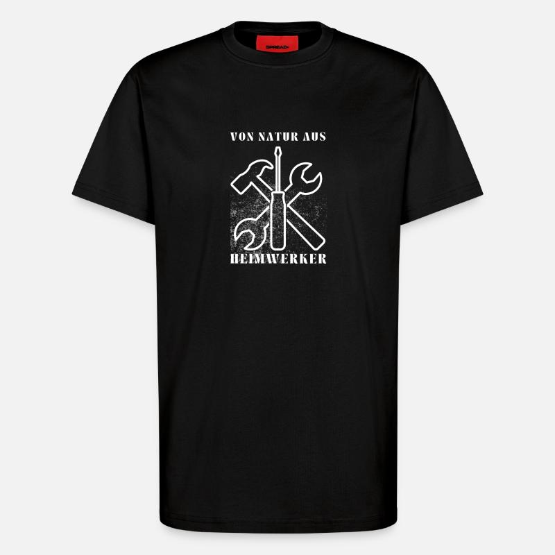 Do-it-yourselfers by nature – tool design - T-Shirt - made by SPREAD - SOLID BLACK