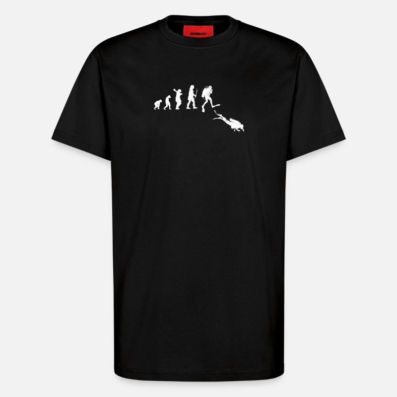 Illustration de l’évolution du progrès humain - T-shirt bio décontracté fabriqué en UE - SOLID BLACK