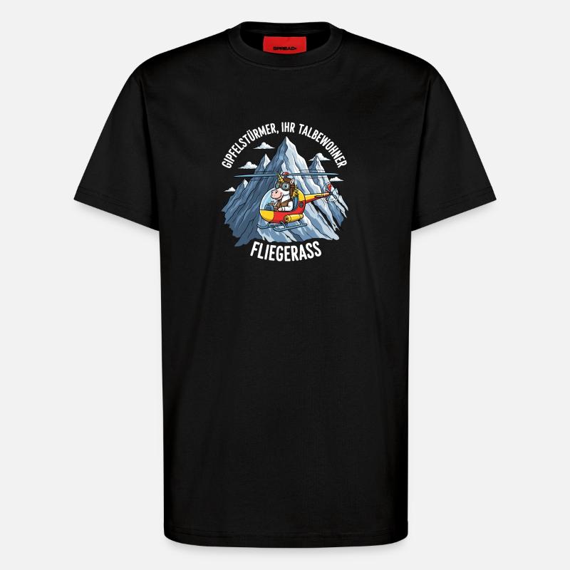 Einhorn-Pilot - T-Shirt - made by SPREAD - SOLID BLACK