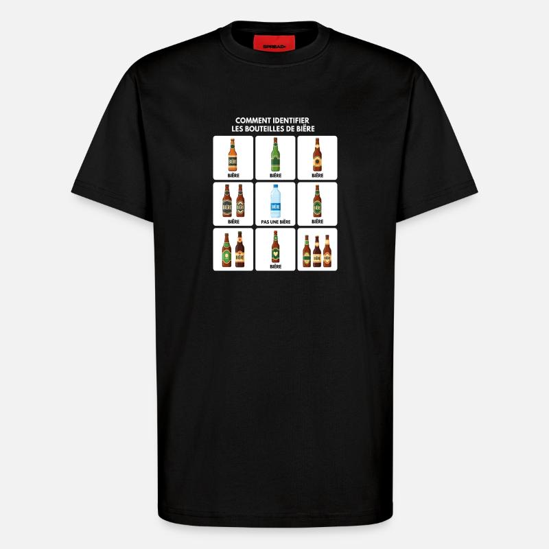 Guide d’identification de la bière - T-shirt bio décontracté fabriqué en UE - SOLID BLACK
