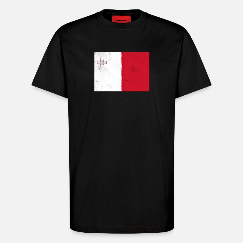 Flagge von Malta - T-Shirt - made by SPREAD - SOLID BLACK