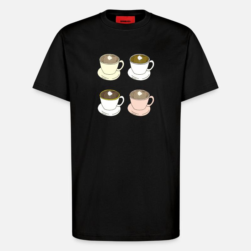 kaffeetassen quartett - T-Shirt - made by SPREAD - SOLID BLACK