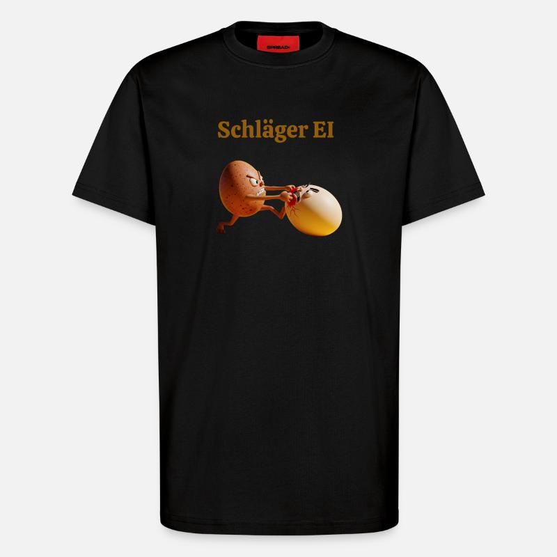 Schläger Ei – Lustiger Eierkampf - T-Shirt - made by SPREAD - SOLID BLACK
