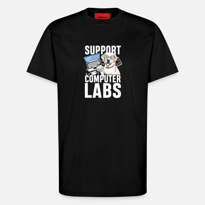 Support computer labs - T-Shirt - made by SPREAD - SOLID BLACK