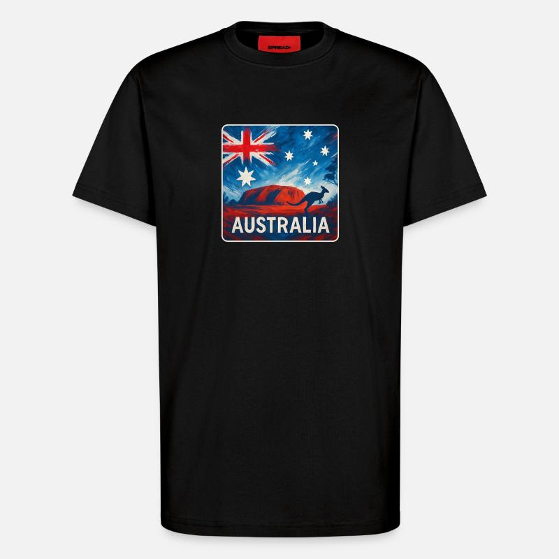 Conception de l’Outback australien - T-shirt bio décontracté fabriqué en UE - SOLID BLACK