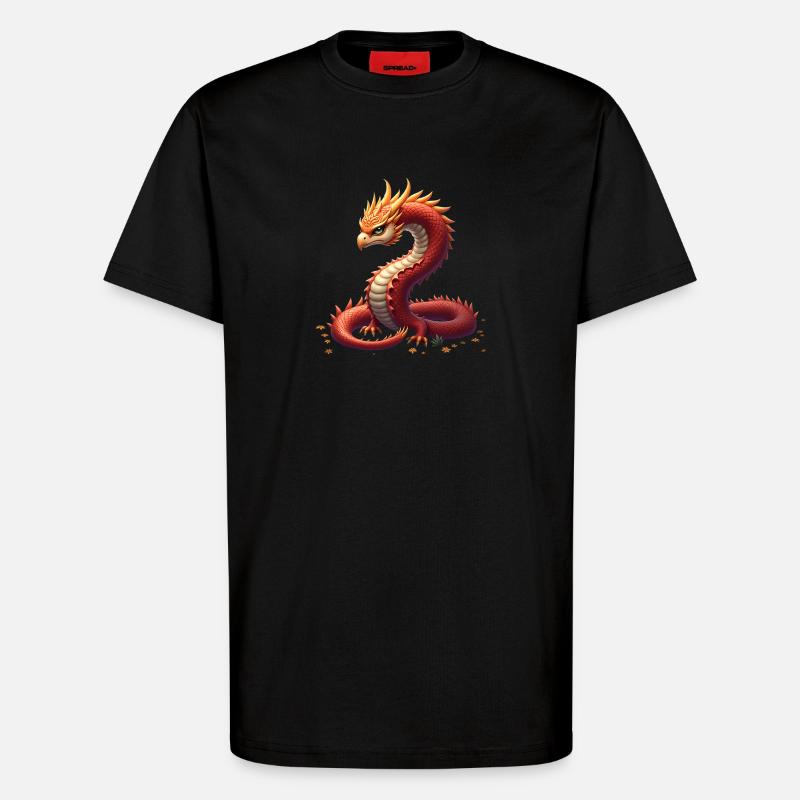 Der goldene Schlangendrache. - T-Shirt - made by SPREAD - SOLID BLACK