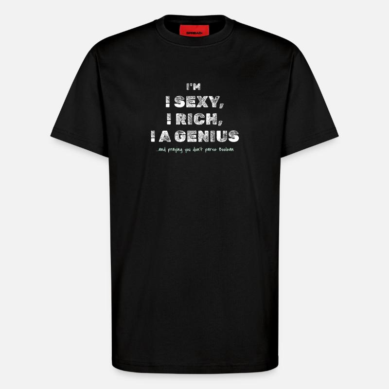 Boolean Joke – Funny Dev Tee - T-Shirt - made by SPREAD - SOLID BLACK