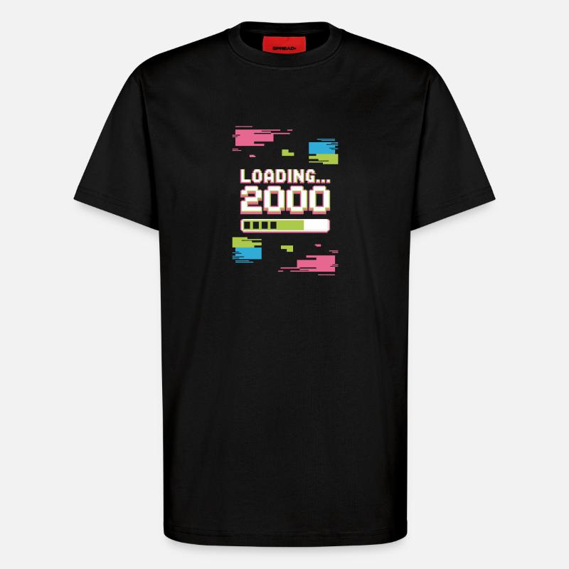 Retro Loading 2000 Pixel - T-Shirt - made by SPREAD - SOLID BLACK