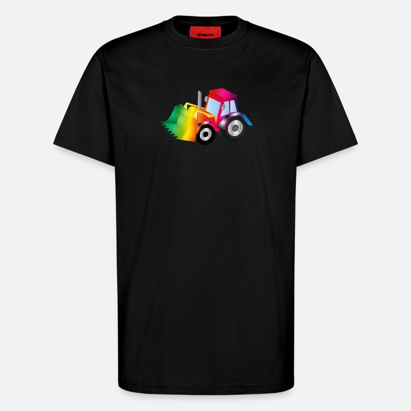 Regenbogen-Bagger voller Farbenfreude - T-Shirt - made by SPREAD - SOLID BLACK