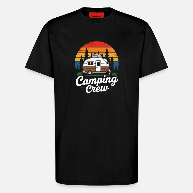 Retro Camping Crew Caravan - T-Shirt - made by SPREAD - SOLID BLACK
