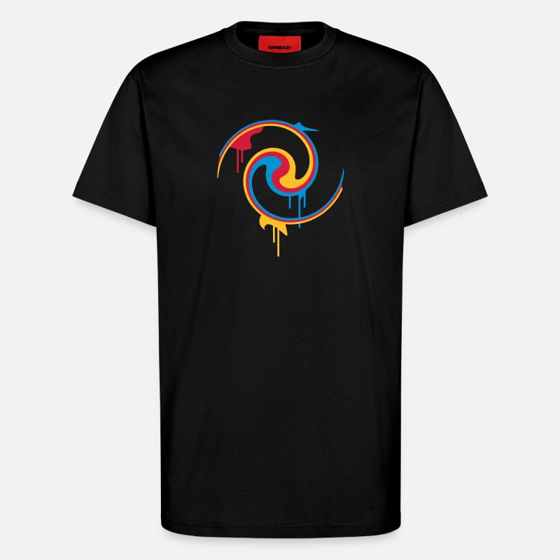 Bunte Farbspirale mit Graffiti-Stil - T-Shirt - made by SPREAD - SOLID BLACK