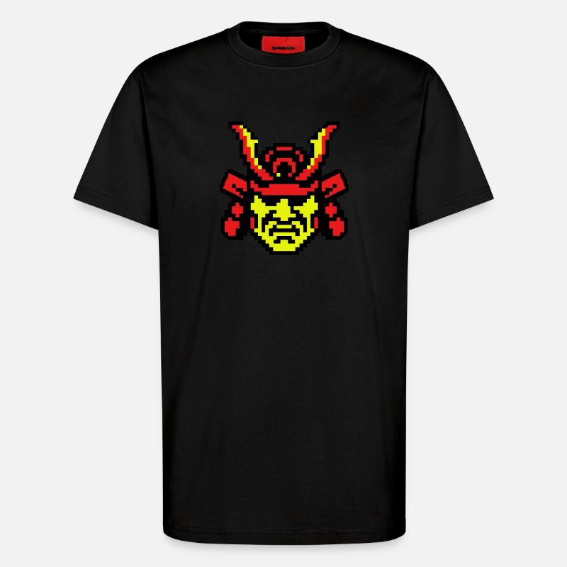 Pixel Samurai 8bit - T-Shirt - made by SPREAD - SOLID BLACK