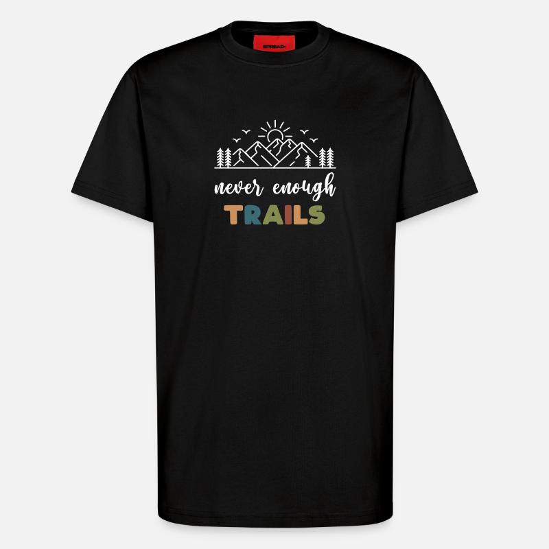 Trail Running - Never Enough Trails - T-Shirt - made by SPREAD - SOLID BLACK