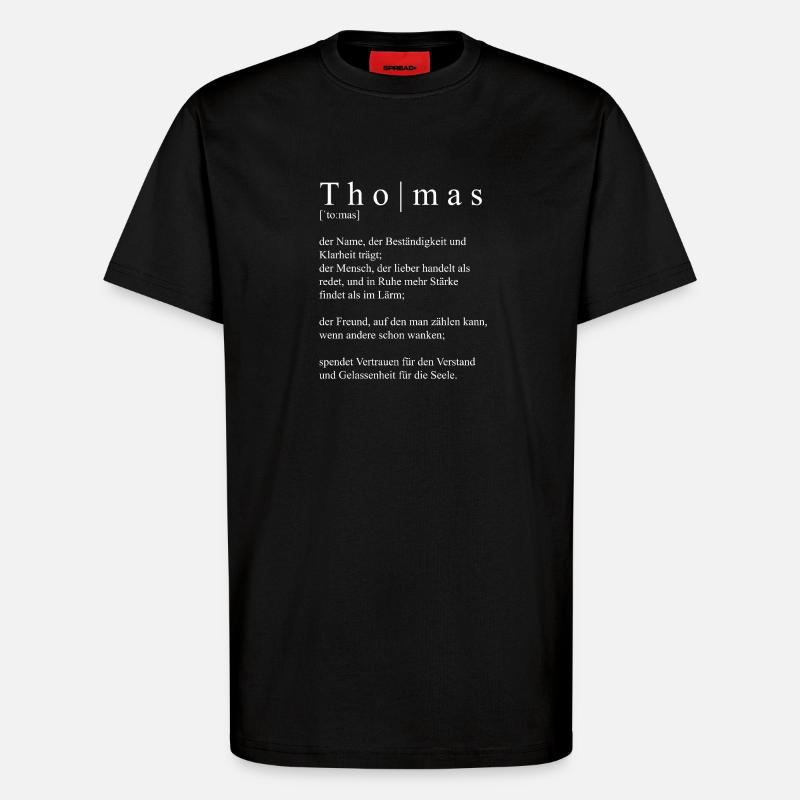 Thomas Definition Typografie  - T-Shirt - made by SPREAD - SOLID BLACK