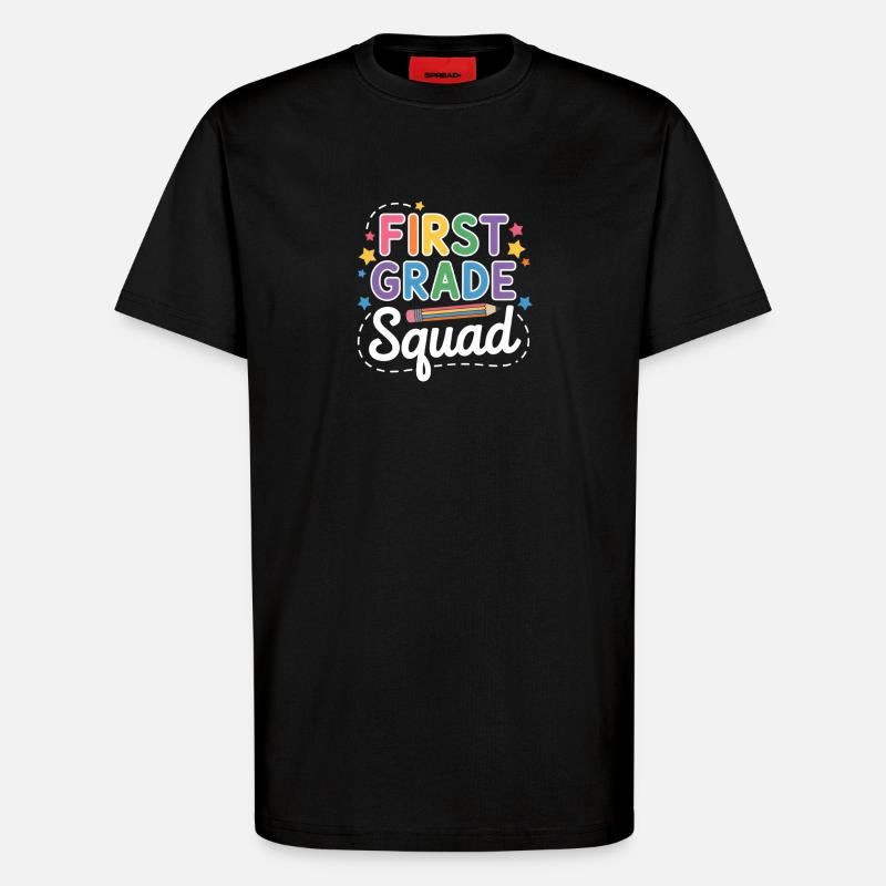 First Grade Squad Back To School - T-Shirt - made by SPREAD - SOLID BLACK