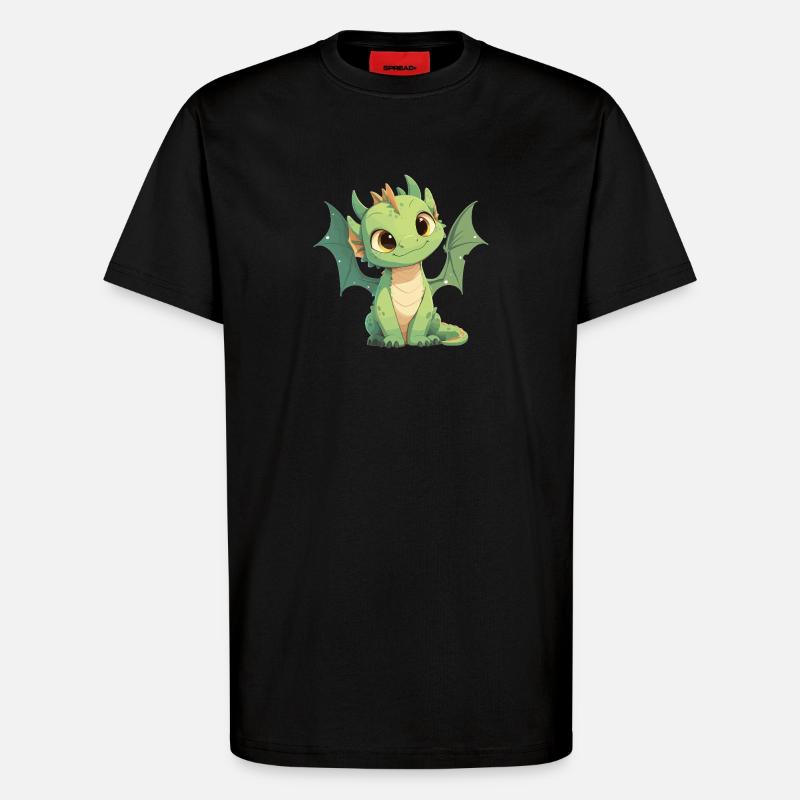Drachen Drache - T-Shirt - made by SPREAD - SOLID BLACK