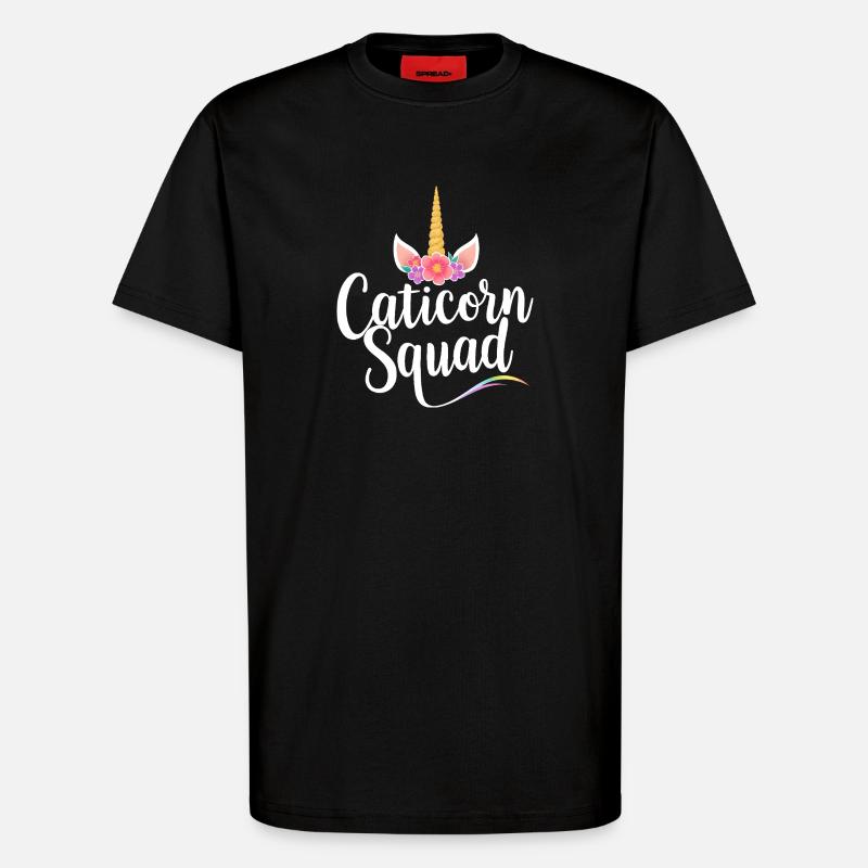Caticorn Squad - T-Shirt - made by SPREAD - SOLID BLACK
