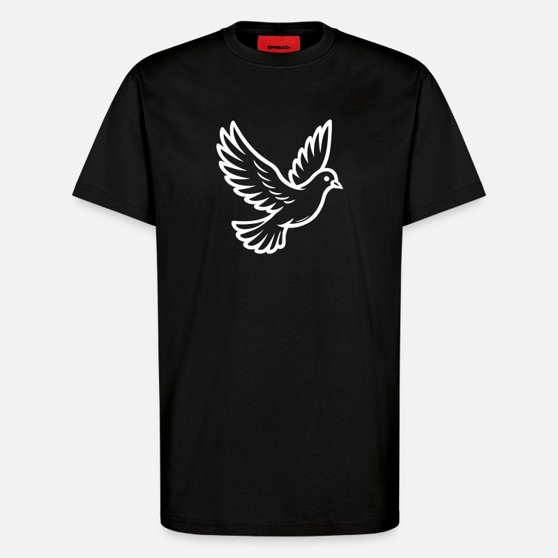 Taube Vogel - T-Shirt - made by SPREAD - SOLID BLACK
