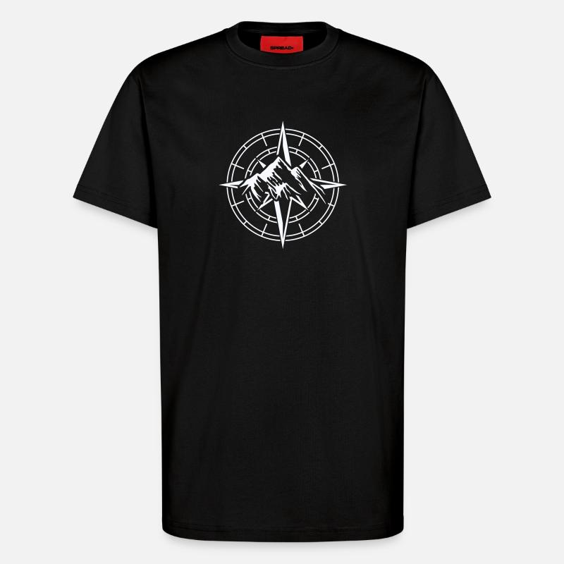 Conception de boussole d’aventure - T-shirt bio décontracté fabriqué en UE - SOLID BLACK