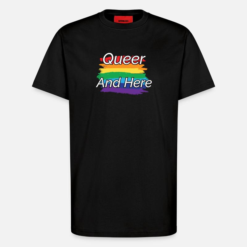 Queer Pride Regenbogen Design - T-Shirt - made by SPREAD - SOLID BLACK