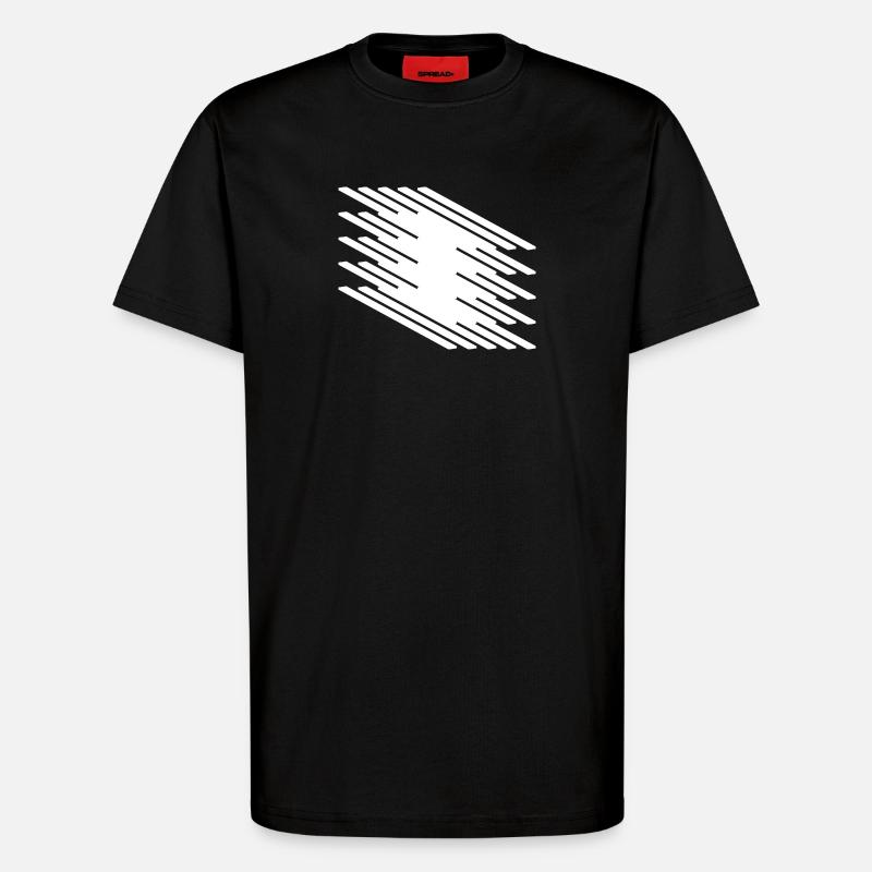 Abstraktes dynamisches Linienmuster - T-Shirt - made by SPREAD - SOLID BLACK