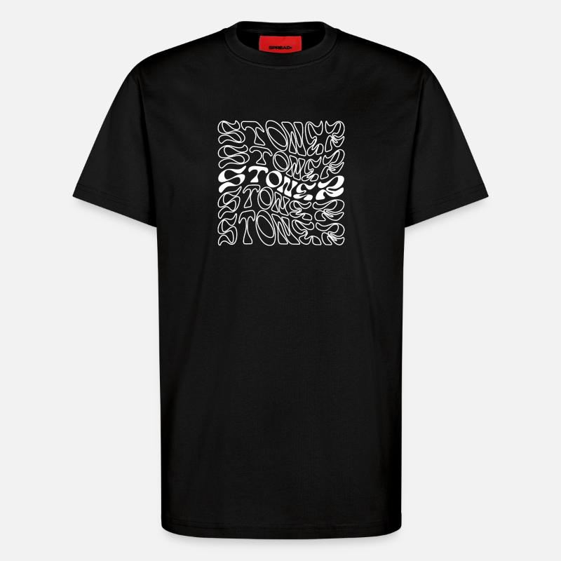 Conception typographique Stoner Rock - T-shirt bio décontracté fabriqué en UE - SOLID BLACK