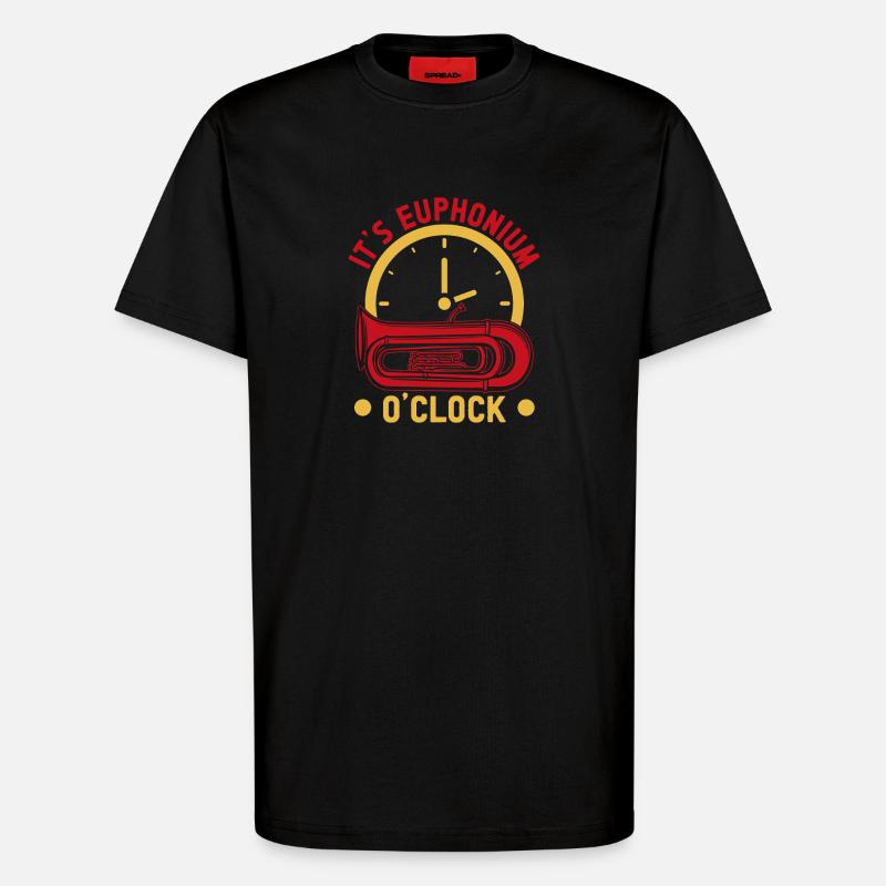 Euphonium It´s O´Clock Baritone Marching Band - T-Shirt - made by SPREAD - SOLID BLACK
