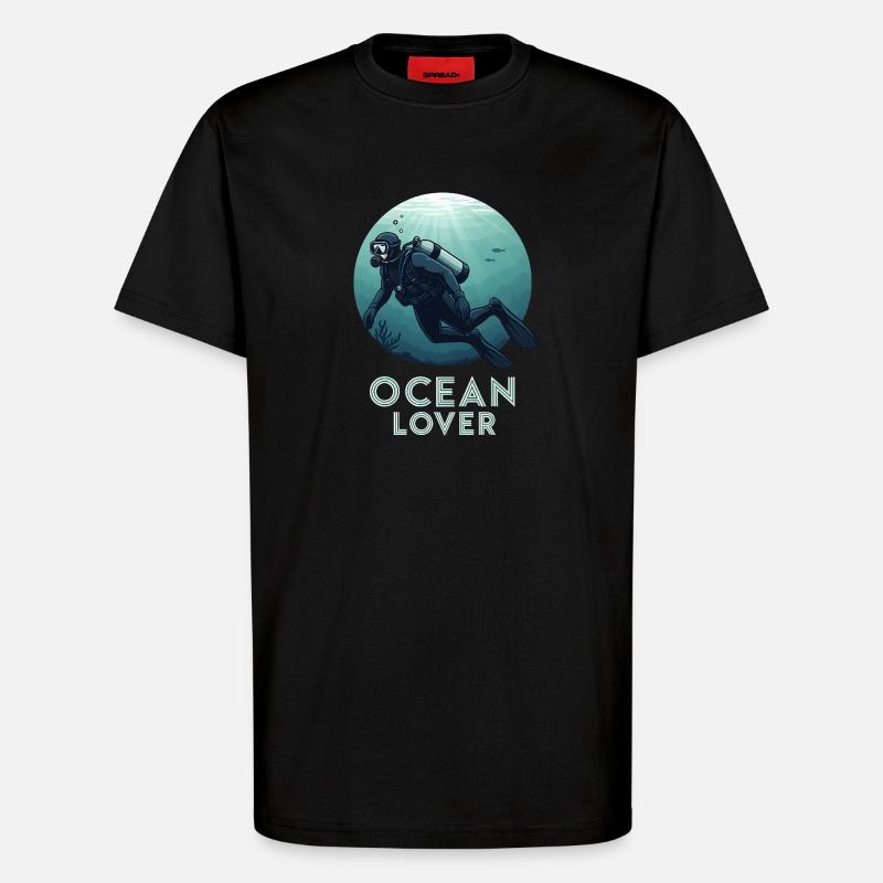 Ocean Lover Taucher - T-Shirt - made by SPREAD - SOLID BLACK