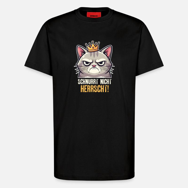 Grumpy Katze Herrscher Design - T-Shirt - made by SPREAD - SOLID BLACK