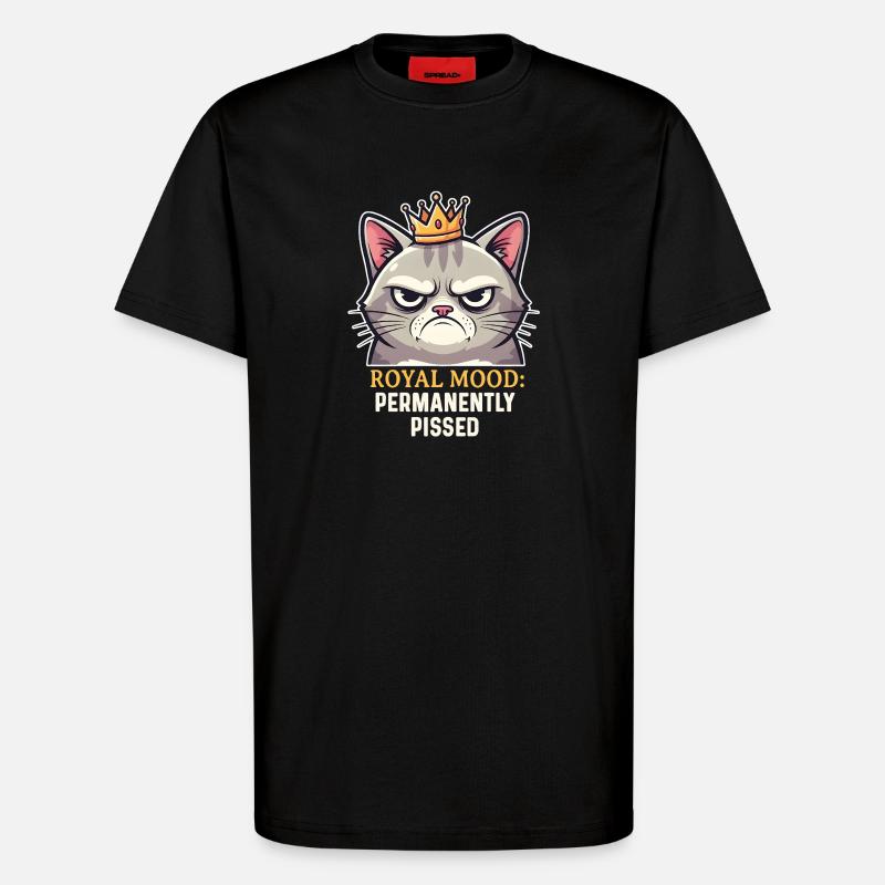 Grumpy Katze Königlicher Laune - T-Shirt - made by SPREAD - SOLID BLACK