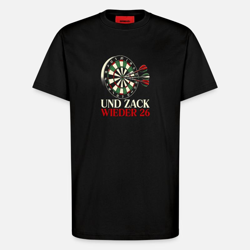 Darts Dart Dartboard Dartboard Dart Player - T-Shirt - made by SPREAD - SOLID BLACK