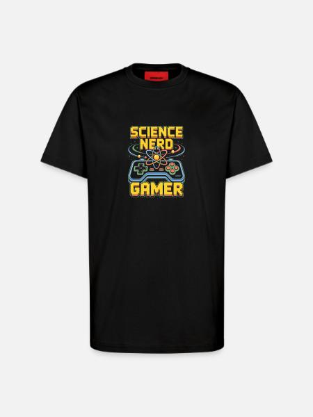 Science Nerd Gamer Atom Controller Wissenschaft - T-shirt bio décontracté fabriqué en UE - SOLID BLACK