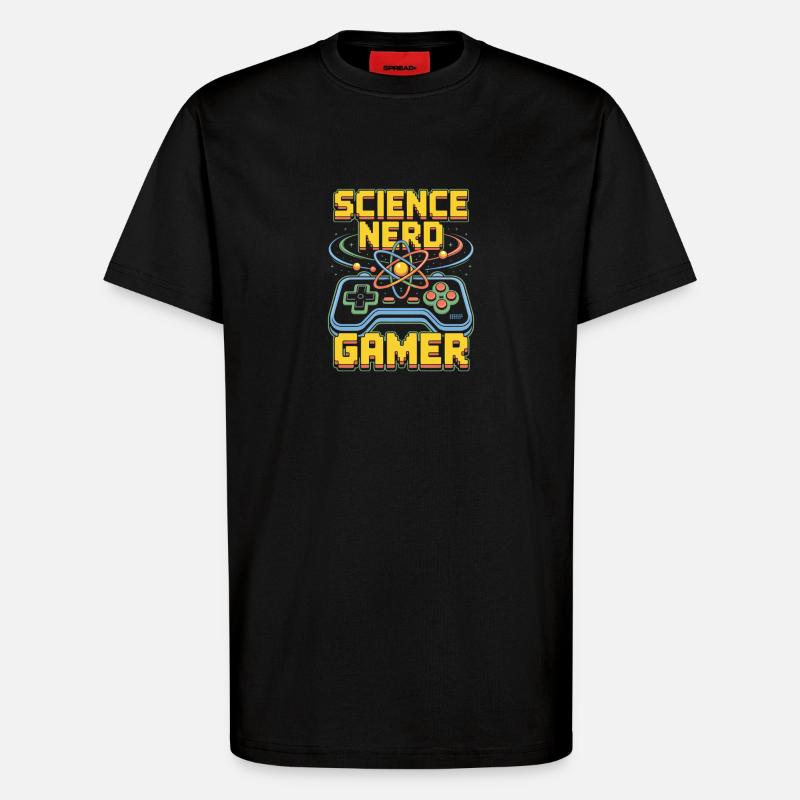 Science Nerd Gamer Atom Controller Wissenschaft - T-shirt bio décontracté fabriqué en UE - SOLID BLACK