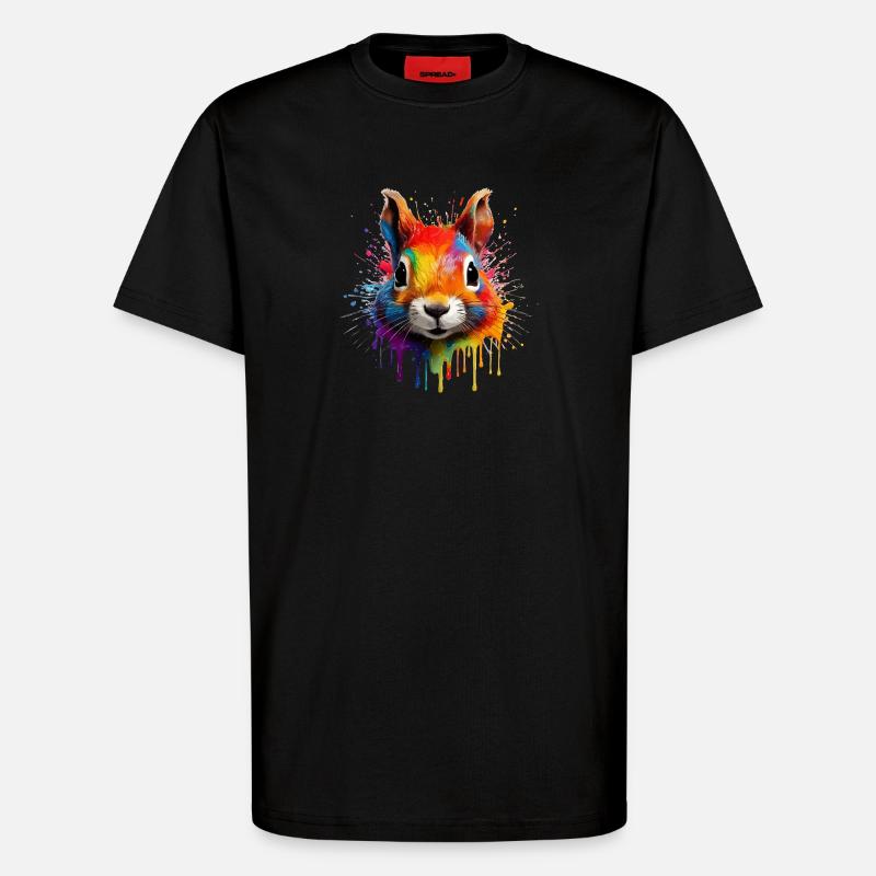 Buntes Eichhörnchen  - T-Shirt - made by SPREAD - SOLID BLACK