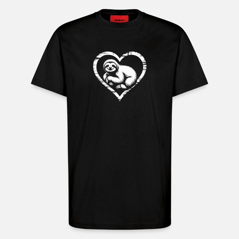 Faultier - T-Shirt - made by SPREAD - SOLID BLACK