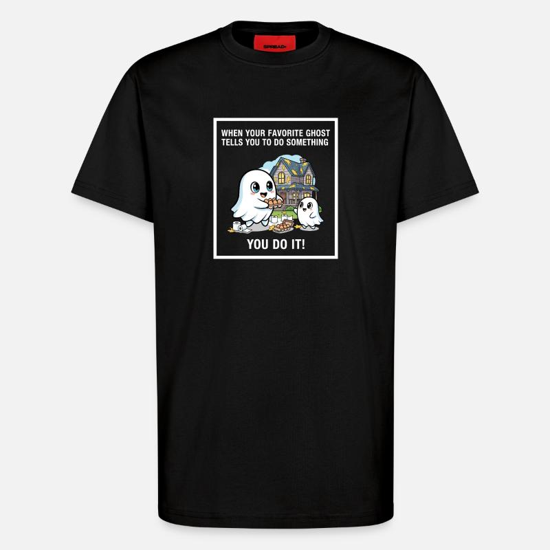 My favorite ghost - T-Shirt - made by SPREAD - SOLID BLACK