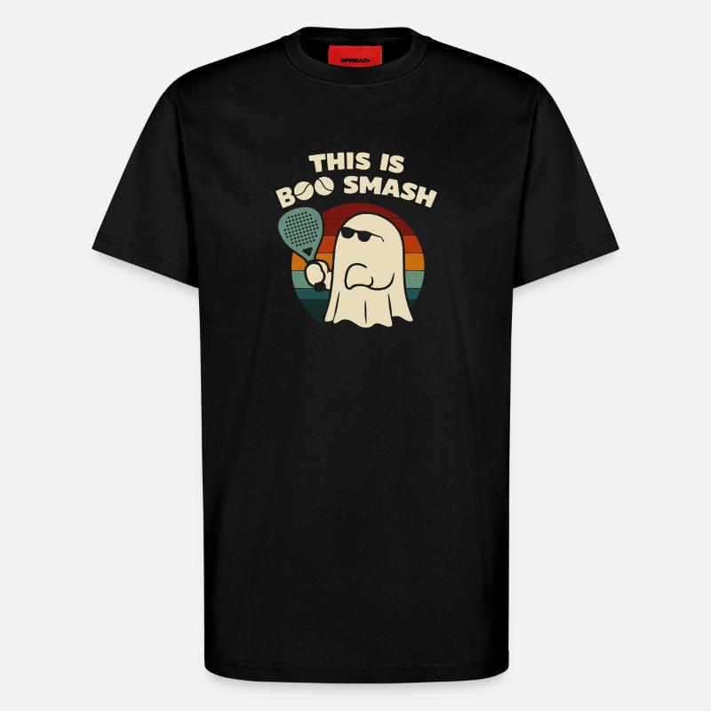Fun Padel – C’est Boo Smash - T-shirt bio décontracté fabriqué en UE - SOLID BLACK
