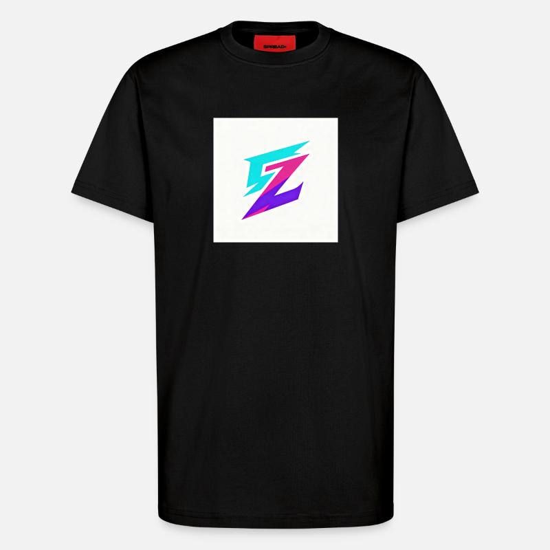 ZickZack Neon Gradient Logo - T-Shirt - made by SPREAD - SOLID BLACK