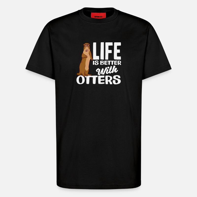 Seeotter Leben Besser - T-Shirt - made by SPREAD - SOLID BLACK