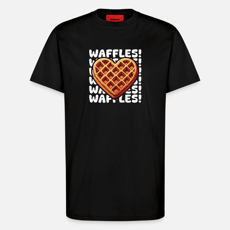 Pop Art Waffel Herz - T-Shirt - made by SPREAD - SOLID BLACK
