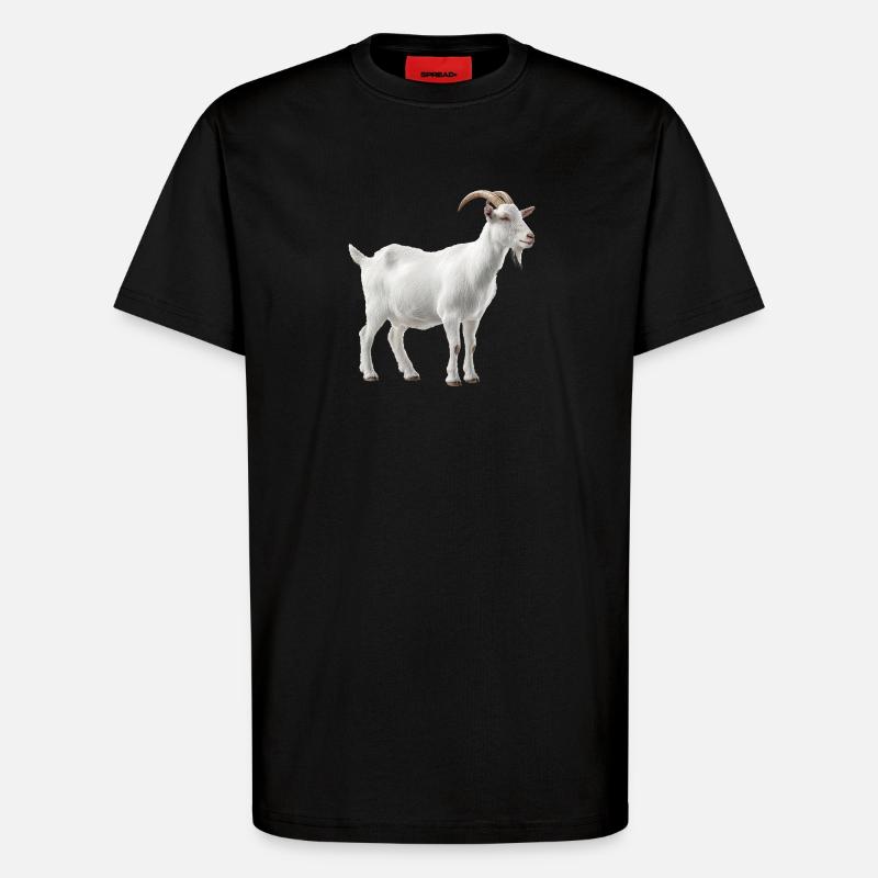 White Mountain Goat Portrait - T-Shirt - made by SPREAD - SOLID BLACK