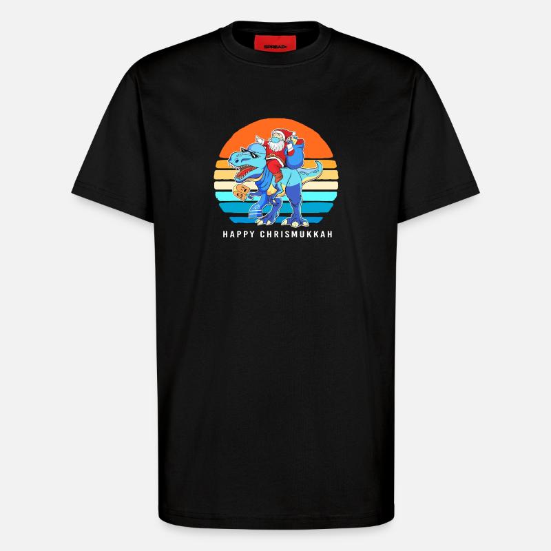 Hanoukka Hanoukka Hanoukka Noël - T-shirt bio décontracté fabriqué en UE - SOLID BLACK