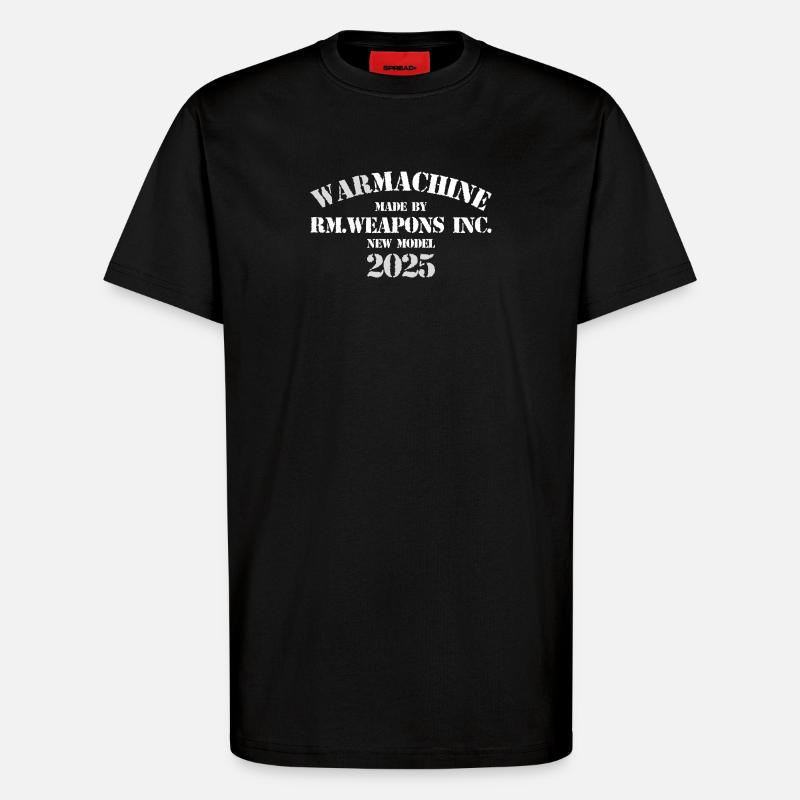 Modèle War Machine 2025 - T-shirt bio décontracté fabriqué en UE - SOLID BLACK