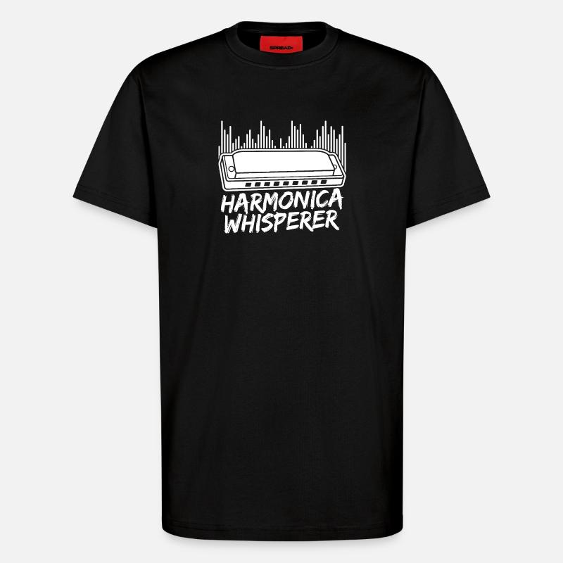 Harmonica Musican Whisperer Harmonica - T-shirt bio décontracté fabriqué en UE - SOLID BLACK