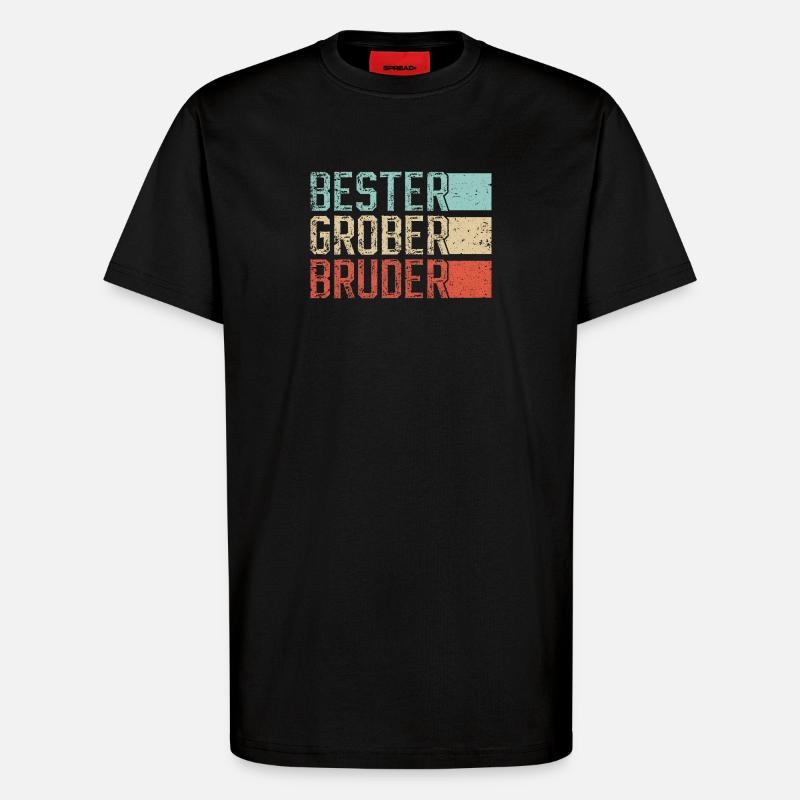 Bester Großer Bruder Retro - T-Shirt - made by SPREAD - SOLID BLACK