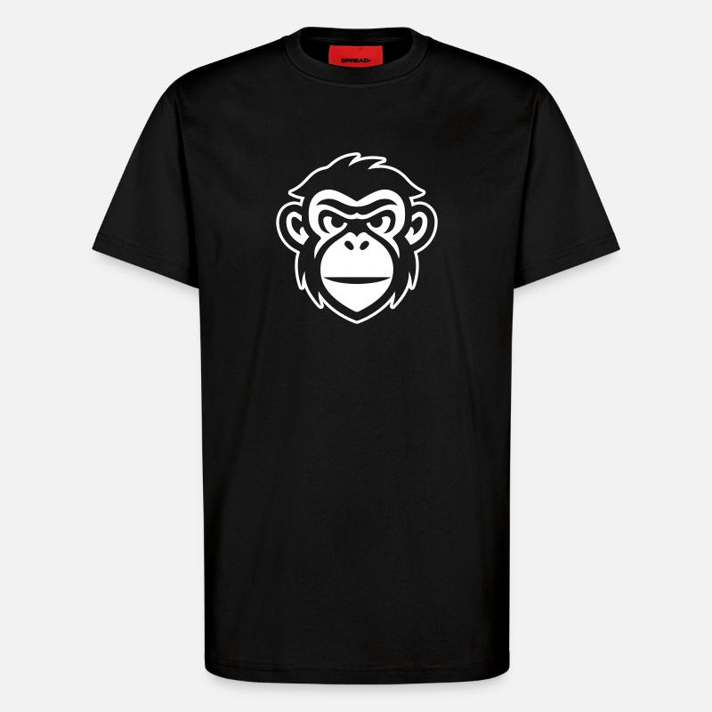 Affe Kopf - T-Shirt - made by SPREAD - SOLID BLACK