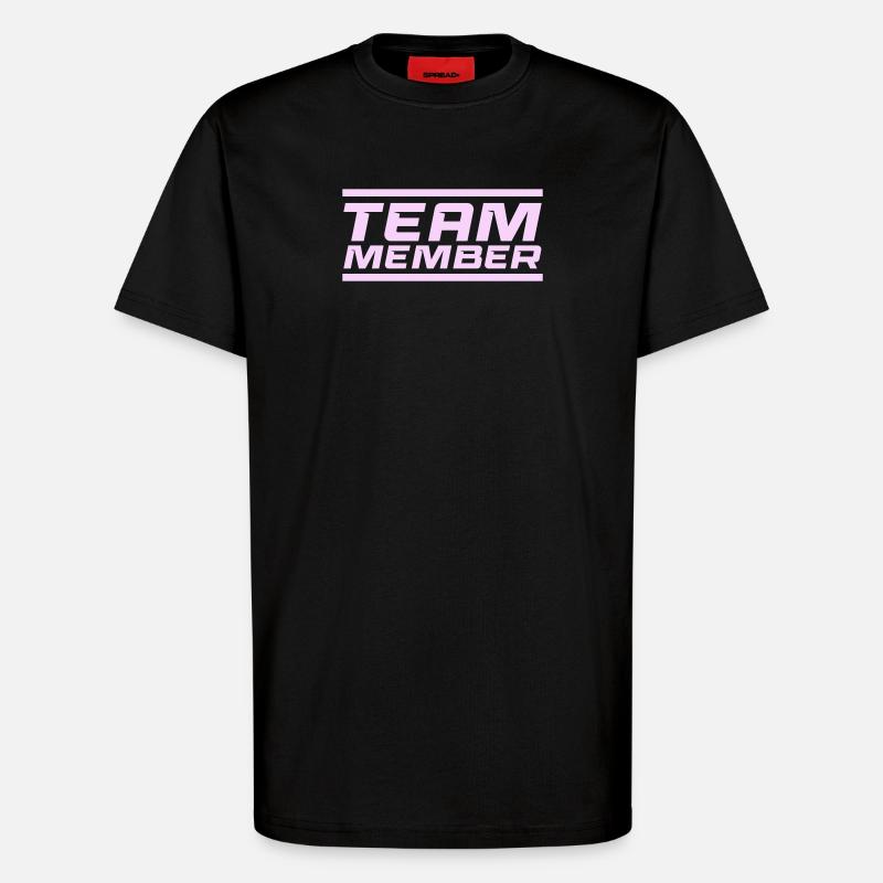 Membre de l’équipe Lettrage Lavande - T-shirt bio décontracté fabriqué en UE - SOLID BLACK