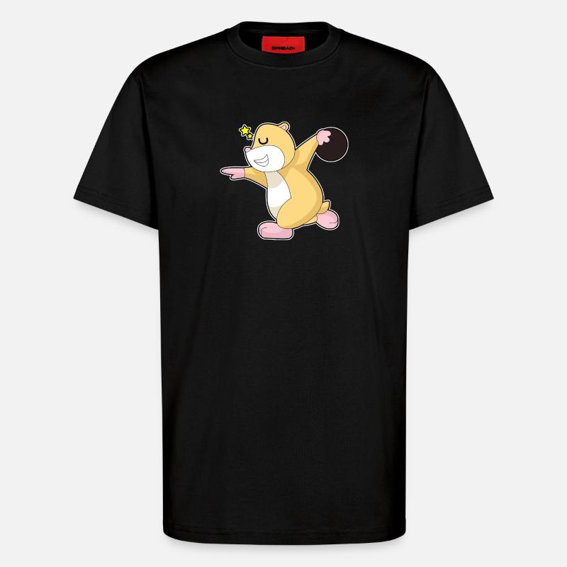 Hamster Bowling Boule de bowling - T-shirt bio décontracté fabriqué en UE - SOLID BLACK