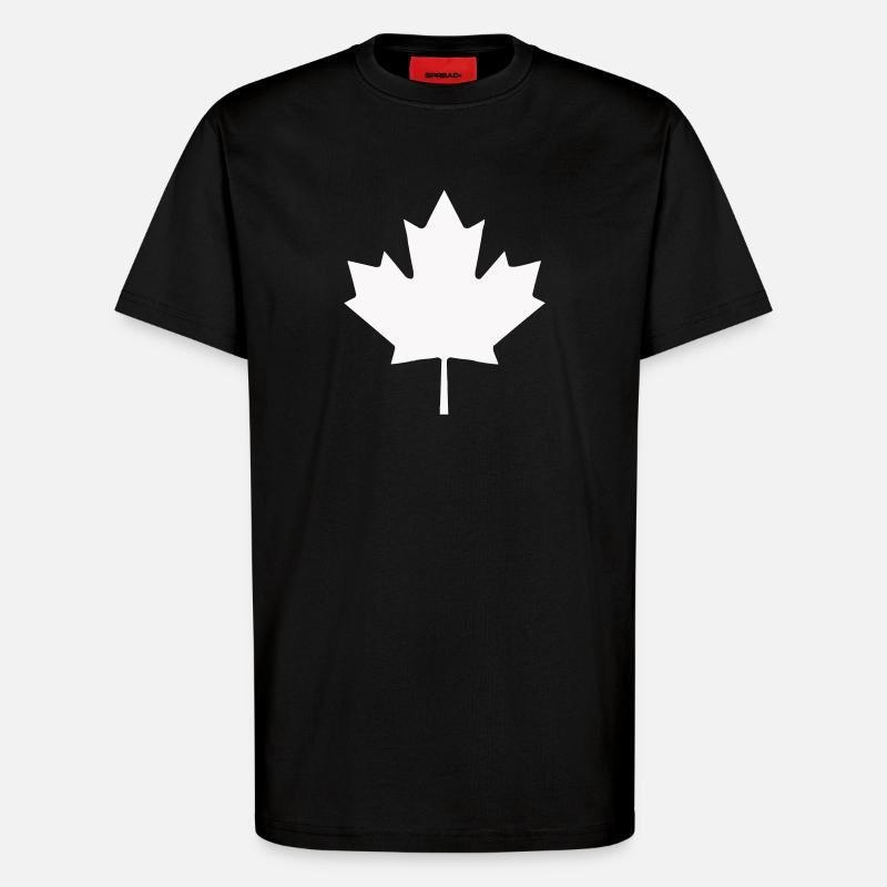 Kanada Blatt Silhouette - T-Shirt - made by SPREAD - SOLID BLACK